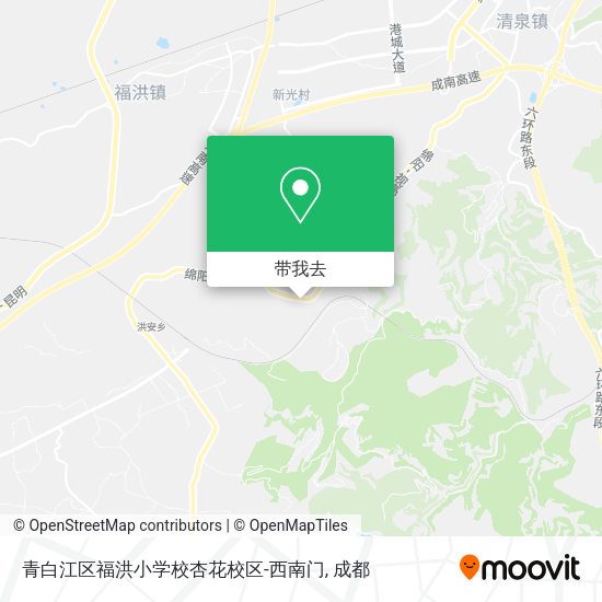 青白江区福洪小学校杏花校区-西南门地图