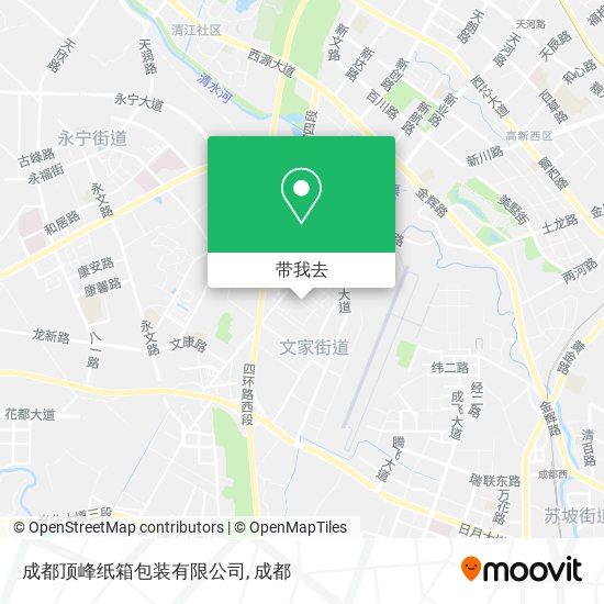 成都顶峰纸箱包装有限公司地图