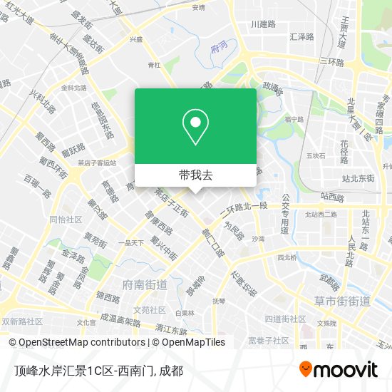 顶峰水岸汇景1C区-西南门地图