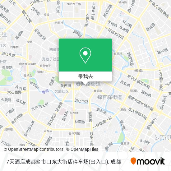 7天酒店成都盐市口东大街店停车场(出入口)地图