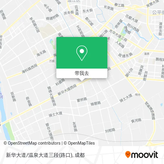 新华大道/温泉大道三段(路口)地图