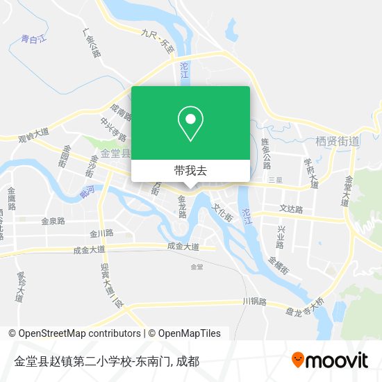 金堂县赵镇第二小学校-东南门地图