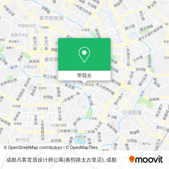 成都凡客宜居设计师公寓(春熙路太古里店)地图