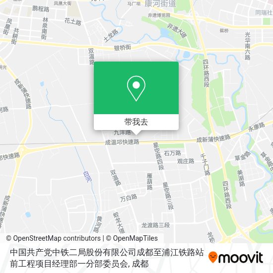 中国共产党中铁二局股份有限公司成都至浦江铁路站前工程项目经理部一分部委员会地图