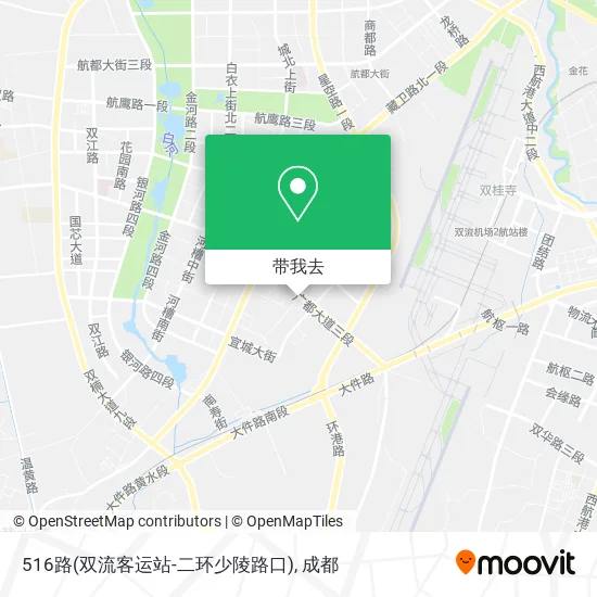 516路(双流客运站-二环少陵路口)地图