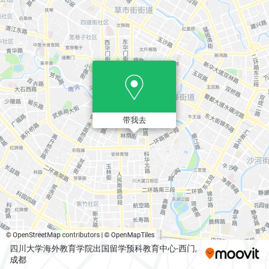 四川大学海外教育学院出国留学预科教育中心-西门地图