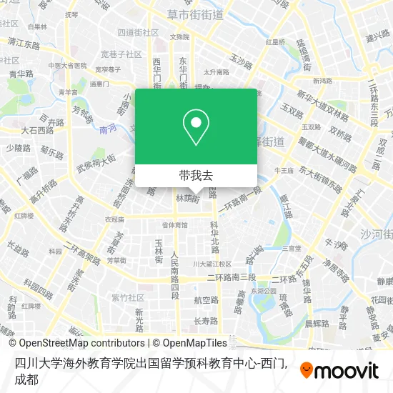四川大学海外教育学院出国留学预科教育中心-西门地图