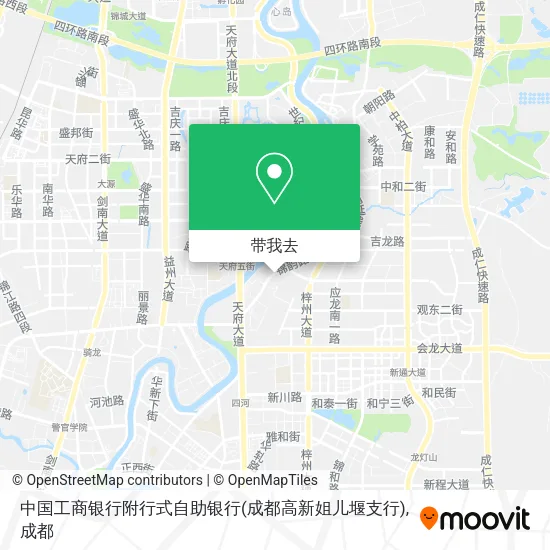 中国工商银行附行式自助银行(成都高新姐儿堰支行)地图