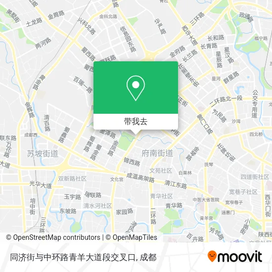 同济街与中环路青羊大道段交叉口地图