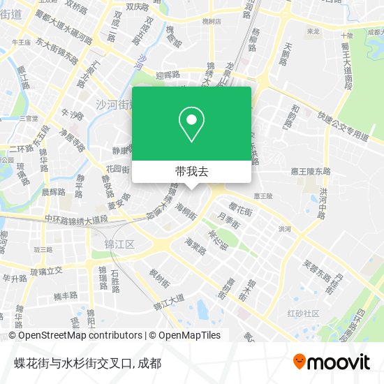 蝶花街与水杉街交叉口地图