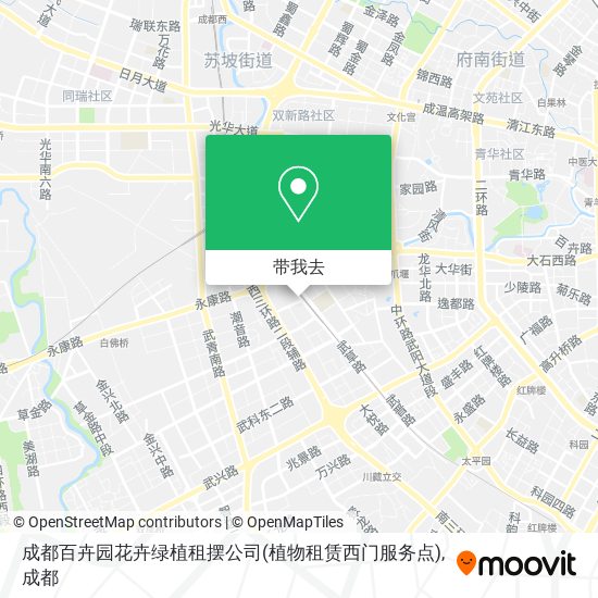 成都百卉园花卉绿植租摆公司(植物租赁西门服务点)地图