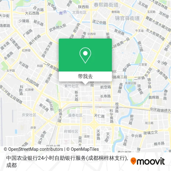 中国农业银行24小时自助银行服务(成都桐梓林支行)地图