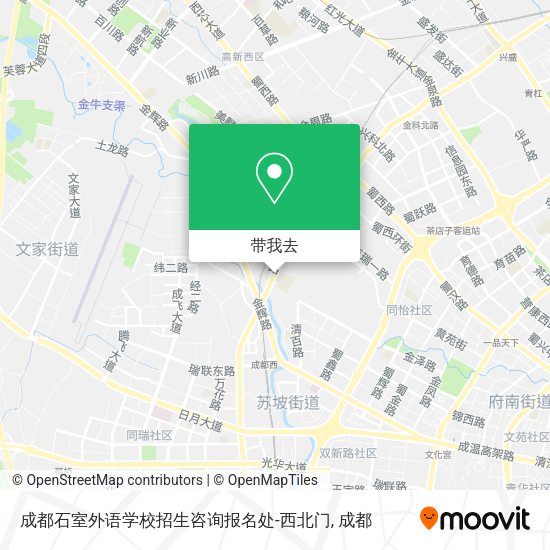 成都石室外语学校招生咨询报名处-西北门地图