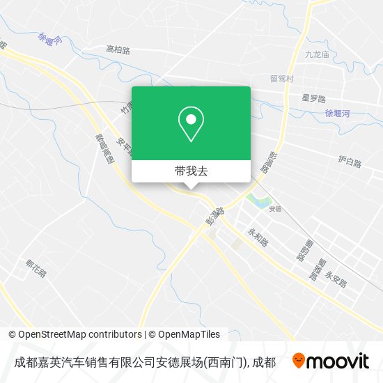 成都嘉英汽车销售有限公司安德展场(西南门)地图