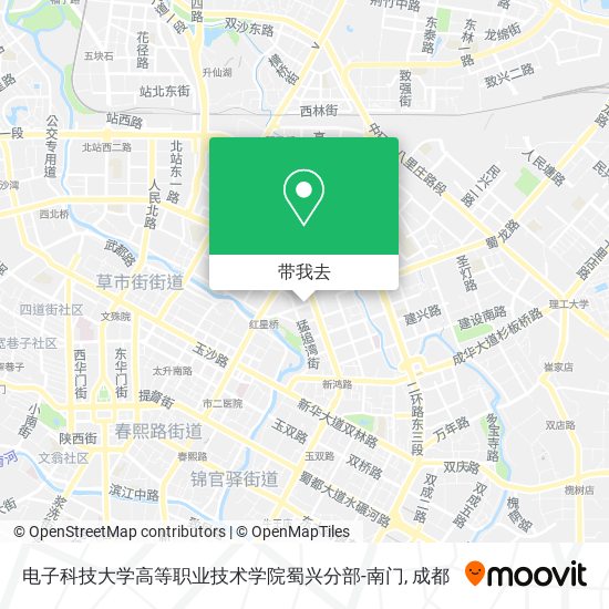 电子科技大学高等职业技术学院蜀兴分部-南门地图