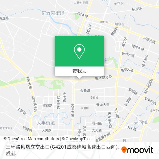 三环路凤凰立交出口(G4201成都绕城高速出口西向)地图