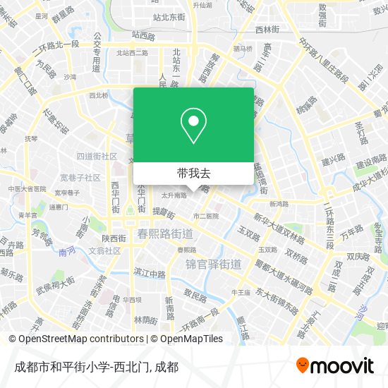 成都市和平街小学-西北门地图