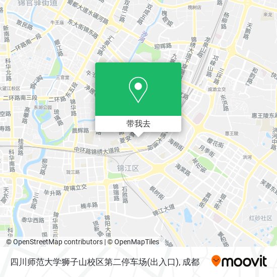 四川师范大学狮子山校区第二停车场(出入口)地图