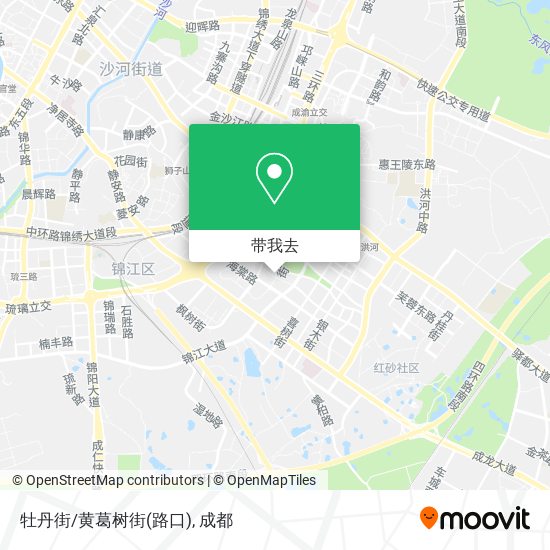 牡丹街/黄葛树街(路口)地图