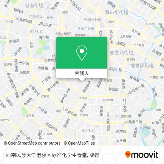 西南民族大学老校区标准化学生食堂地图