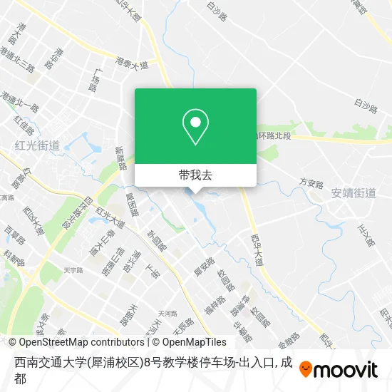 西南交通大学(犀浦校区)8号教学楼停车场-出入口地图