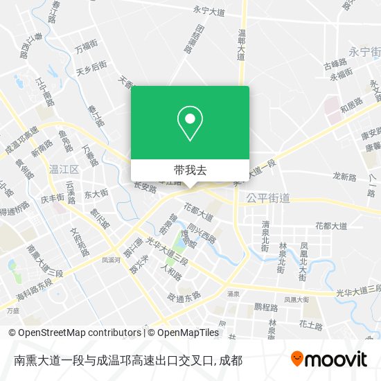 南熏大道一段与成温邛高速出口交叉口地图