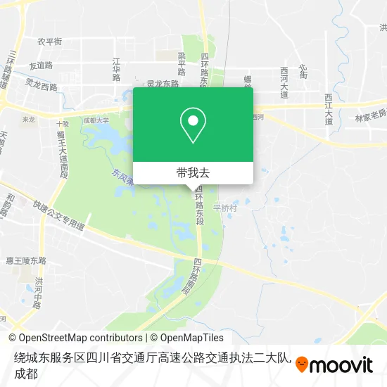 绕城东服务区四川省交通厅高速公路交通执法二大队地图