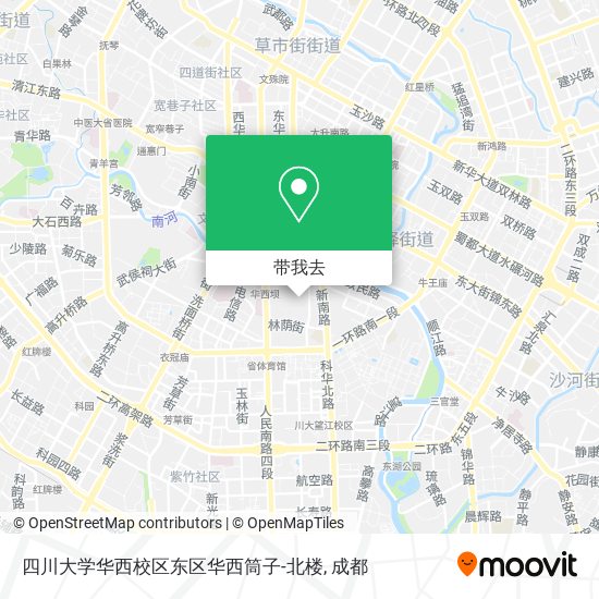 四川大学华西校区东区华西筒子-北楼地图