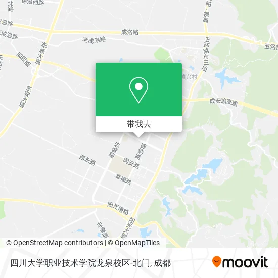 四川大学职业技术学院龙泉校区-北门地图