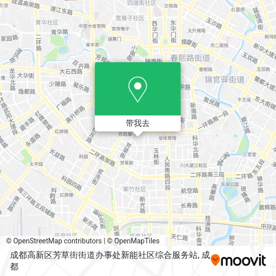 成都高新区芳草街街道办事处新能社区综合服务站地图