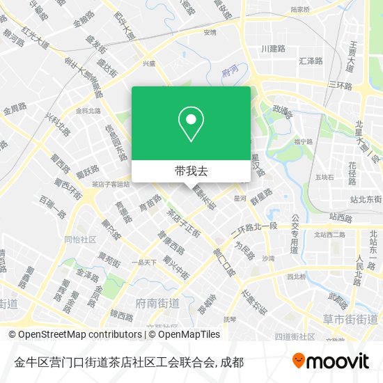 金牛区营门口街道茶店社区工会联合会地图