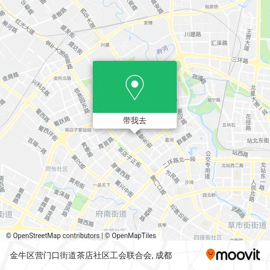 金牛区营门口街道茶店社区工会联合会地图