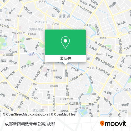 成都新南精致青年公寓地图