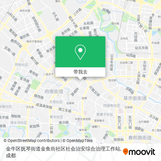 金牛区抚琴街道金鱼街社区社会治安综合治理工作站地图