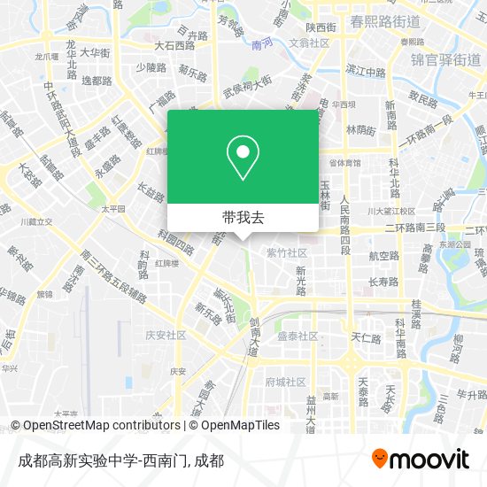 成都高新实验中学-西南门地图