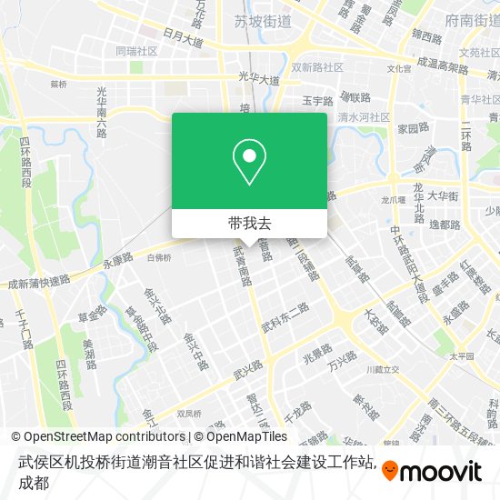 武侯区机投桥街道潮音社区促进和谐社会建设工作站地图