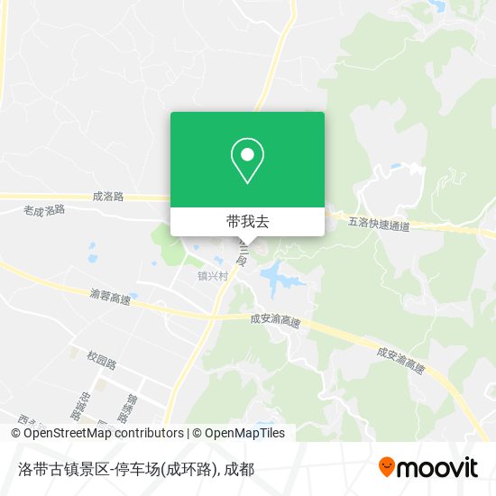 洛带古镇景区-停车场(成环路)地图