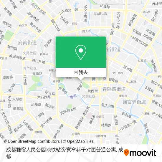 成都雅宿人民公园地铁站旁宽窄巷子对面普通公寓地图