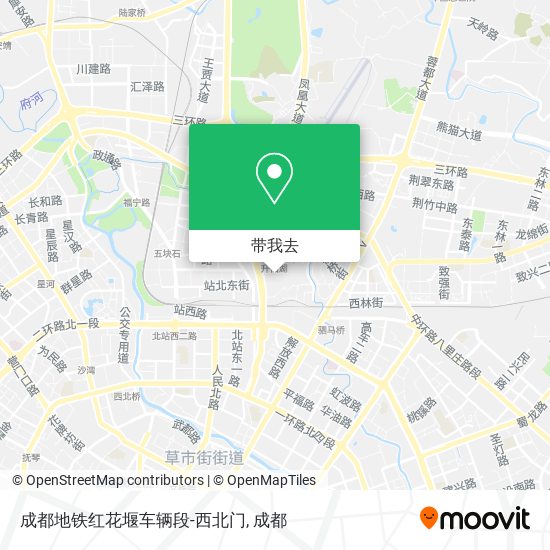 成都地铁红花堰车辆段-西北门地图