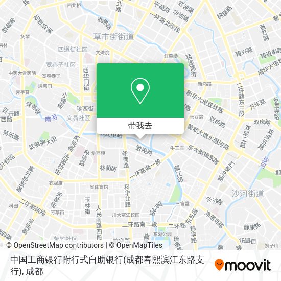 中国工商银行附行式自助银行(成都春熙滨江东路支行)地图