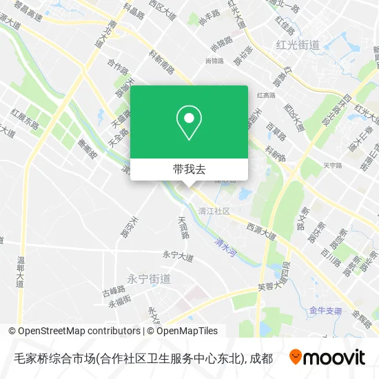 毛家桥综合市场(合作社区卫生服务中心东北)地图