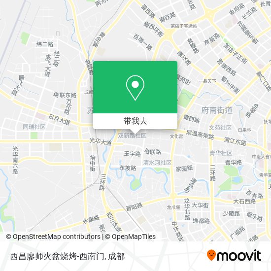 西昌廖师火盆烧烤-西南门地图