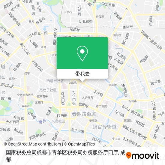 国家税务总局成都市青羊区税务局办税服务厅四厅地图