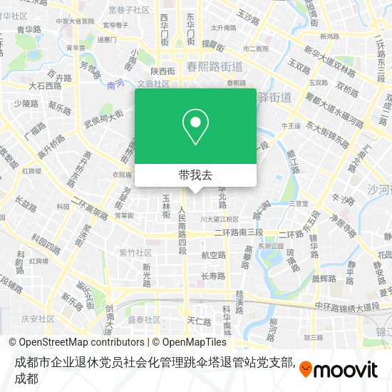 成都市企业退休党员社会化管理跳伞塔退管站党支部地图