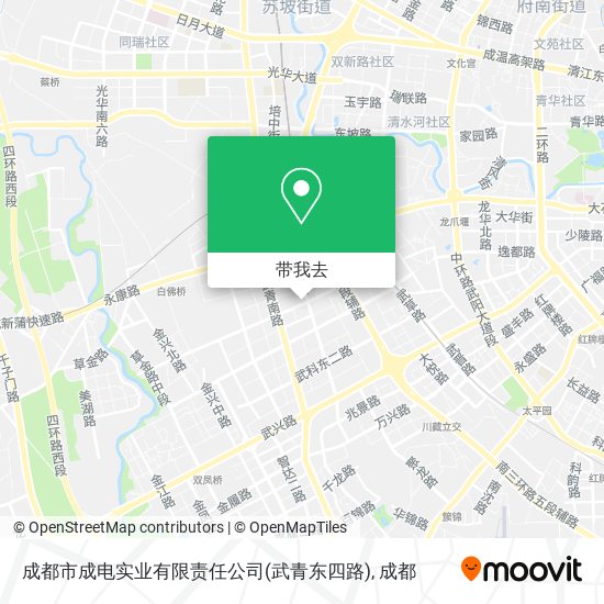 成都市成电实业有限责任公司(武青东四路)地图