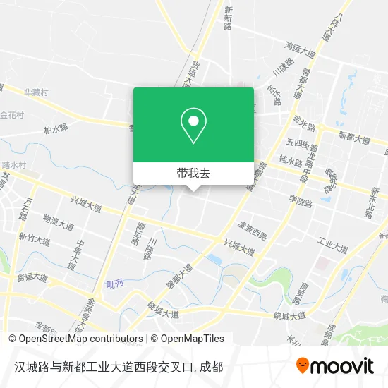 汉城路与新都工业大道西段交叉口地图