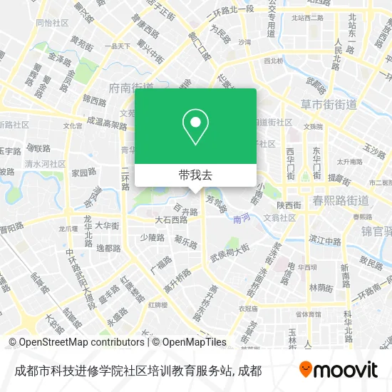 成都市科技进修学院社区培训教育服务站地图