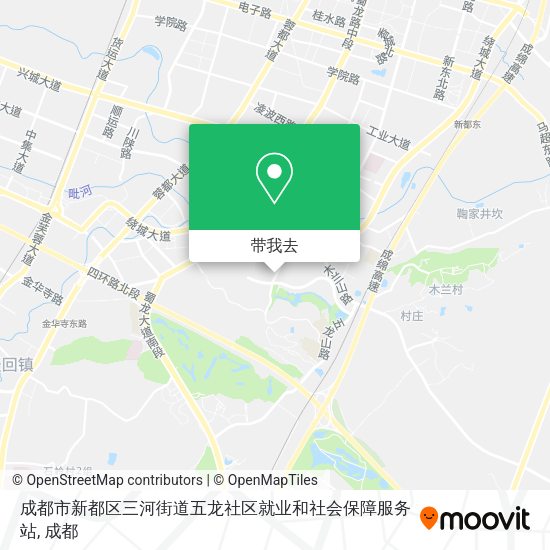 成都市新都区三河街道五龙社区就业和社会保障服务站地图