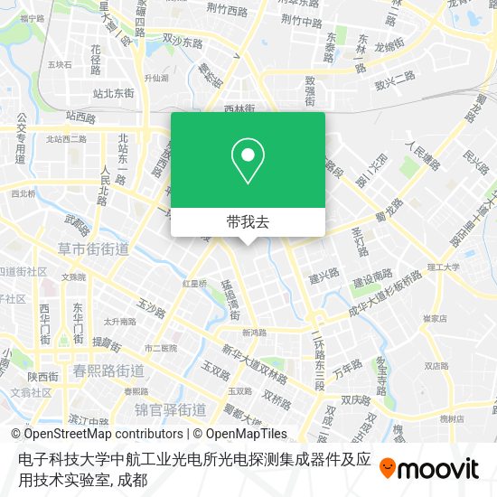 电子科技大学中航工业光电所光电探测集成器件及应用技术实验室地图