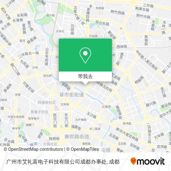 广州市艾礼富电子科技有限公司成都办事处地图